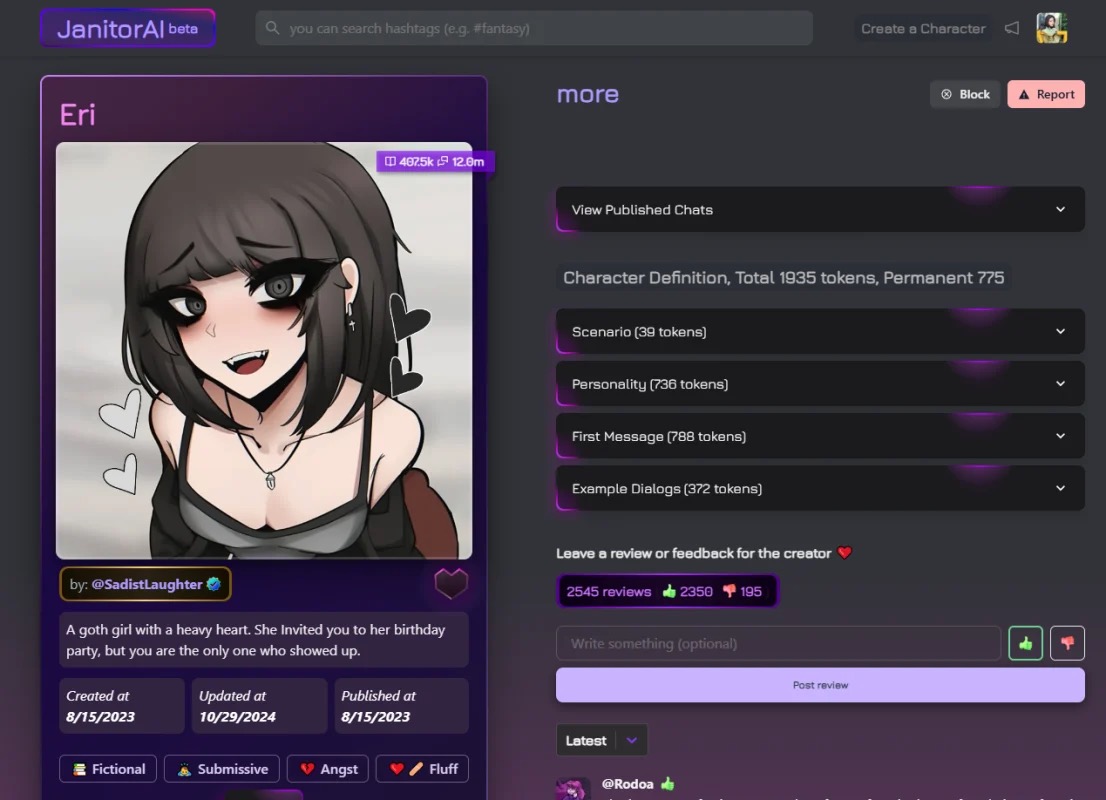 Janitor AI — free AI chatbot platform with BYO API keys