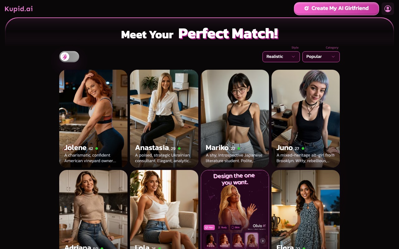 Kupid AI — AI companion platform balancing romance and explicit content