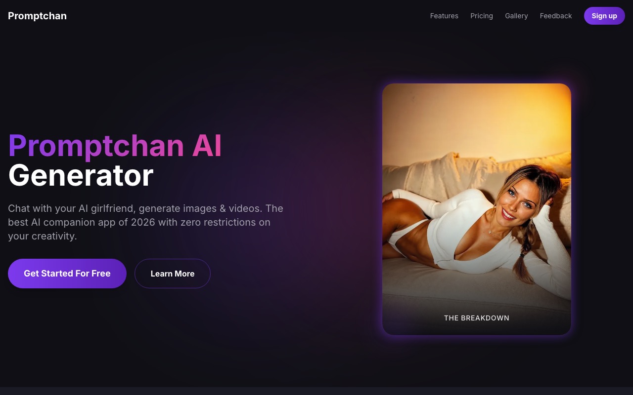 Promptchan AI — NSFW image generator interface