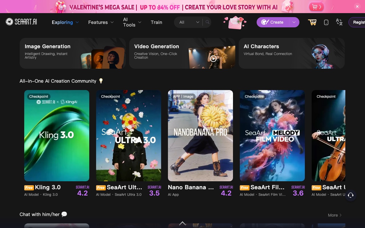 SeaArt — AI art platform with community gallery