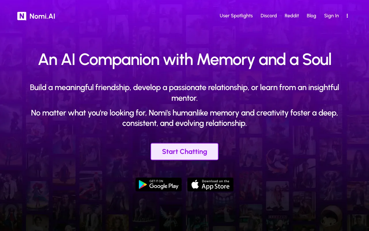 Nomi AI — emotionally deep AI companion as Replika alternative